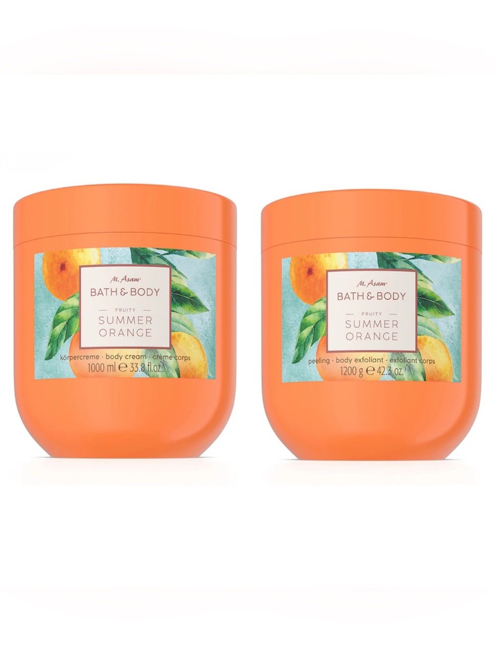M. Asam Summer Orange Supersize DUO | Body Cream 1000ml & Exfoliant 1200g